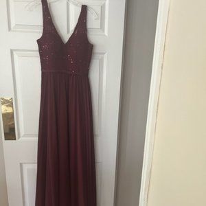 MORILEE Chiffon Bridesmaids Dress with Intricately Embroidered and Beaded Bodice